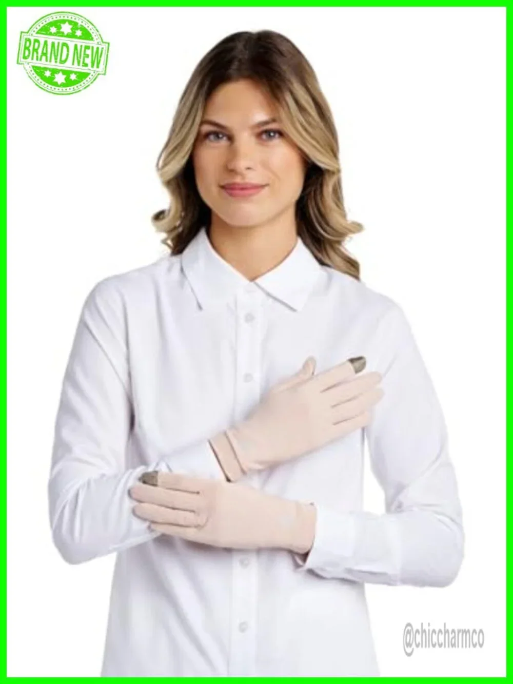 UPF 50+ Full Finger UV Sun Gloves with Touchscreen Compatibility and Silicone